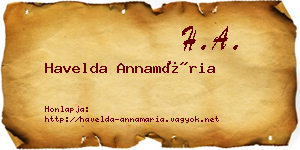 Havelda Annamária névjegykártya